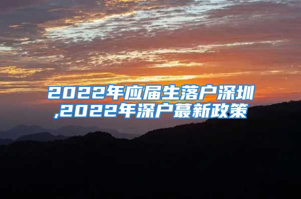 2022年应届生落户深圳,2022年深户蕞新政策