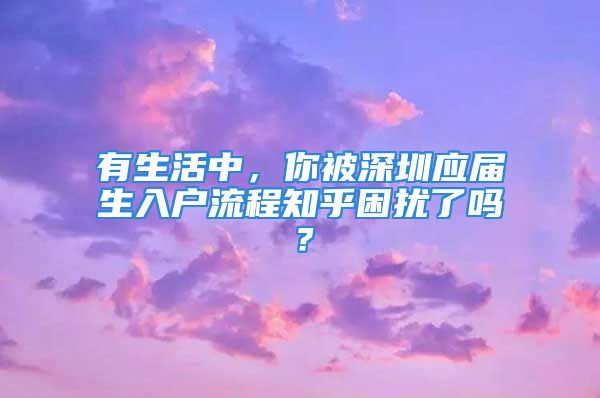 有生活中，你被深圳应届生入户流程知乎困扰了吗？