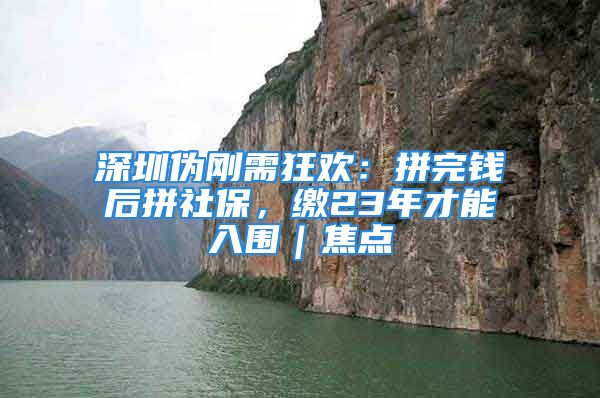 深圳伪刚需狂欢：拼完钱后拼社保，缴23年才能入围｜焦点