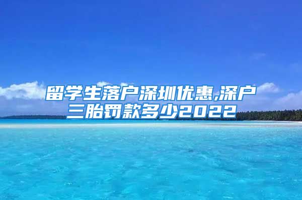 留学生落户深圳优惠,深户三胎罚款多少2022