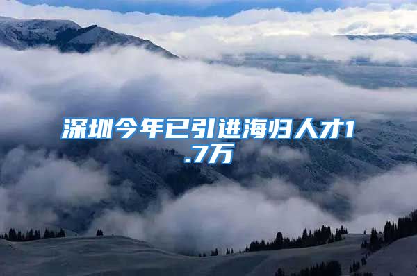 深圳今年已引进海归人才1.7万