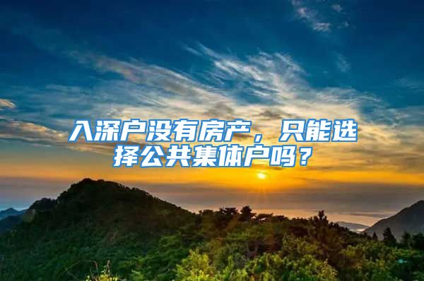 入深户没有房产，只能选择公共集体户吗？