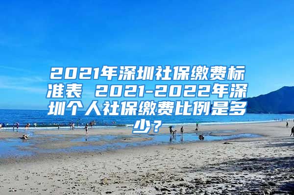 2021年深圳社保缴费标准表 2021-2022年深圳个人社保缴费比例是多少？