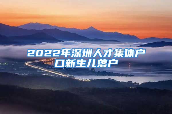 2022年深圳人才集体户口新生儿落户