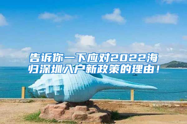 告诉你一下应对2022海归深圳入户新政策的理由！