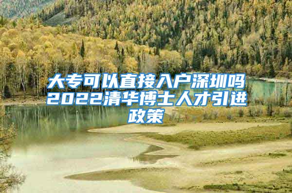 大专可以直接入户深圳吗2022清华博士人才引进政策