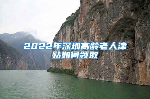 2022年深圳高龄老人津贴如何领取