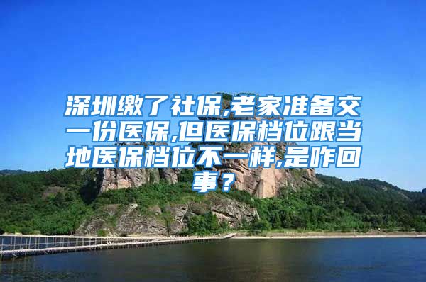 深圳缴了社保,老家准备交一份医保,但医保档位跟当地医保档位不一样,是咋回事？