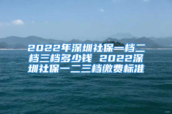 2022年深圳社保一档二档三档多少钱 2022深圳社保一二三档缴费标准