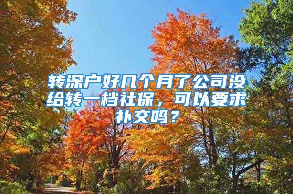 转深户好几个月了公司没给转一档社保，可以要求补交吗？