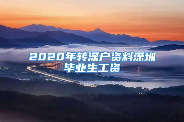 2020年转深户资料深圳毕业生工资