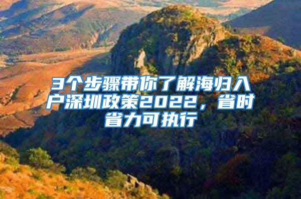 3个步骤带你了解海归入户深圳政策2022，省时省力可执行