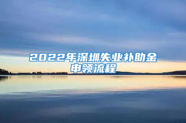 2022年深圳失业补助金申领流程