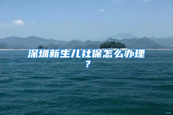 深圳新生儿社保怎么办理？