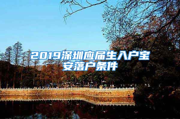 2019深圳应届生入户宝安落户条件