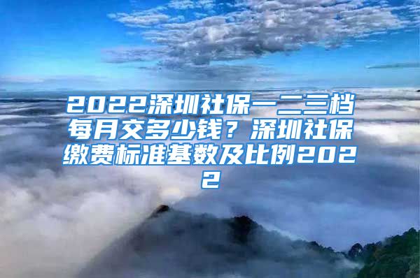 2022深圳社保一二三档每月交多少钱？深圳社保缴费标准基数及比例2022