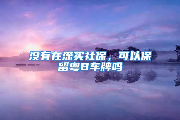 没有在深买社保，可以保留粤B车牌吗