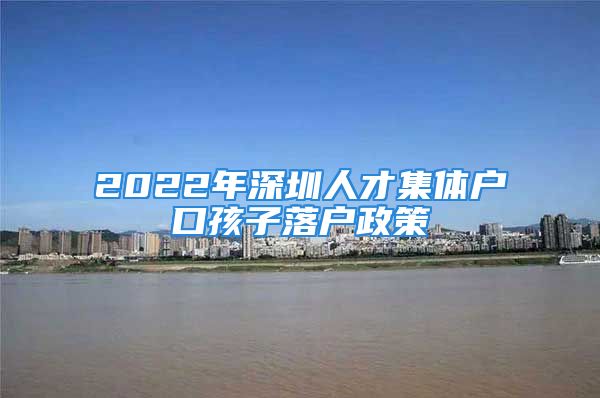 2022年深圳人才集体户口孩子落户政策