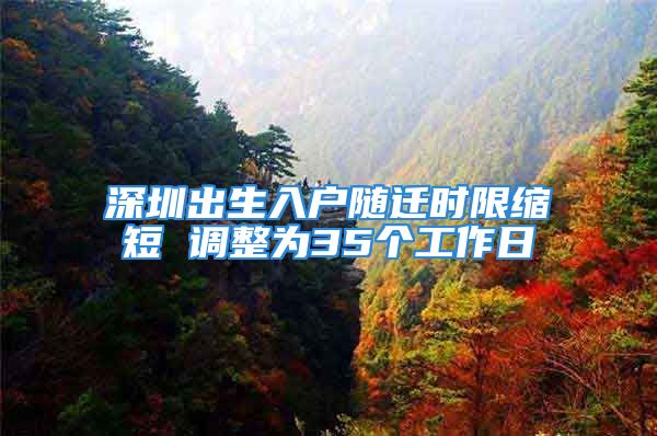 深圳出生入户随迁时限缩短 调整为35个工作日