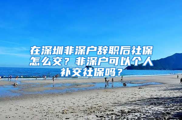 在深圳非深户辞职后社保怎么交？非深户可以个人补交社保吗？