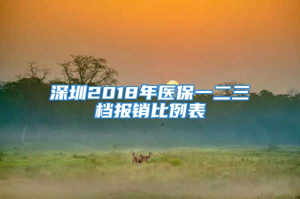 深圳2018年医保一二三档报销比例表