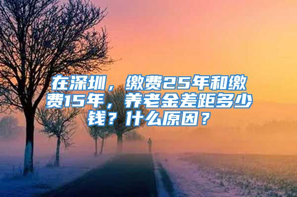 在深圳，缴费25年和缴费15年，养老金差距多少钱？什么原因？