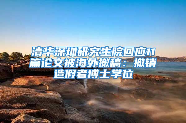 清华深圳研究生院回应11篇论文被海外撤稿：撤销造假者博士学位