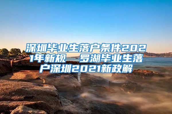 深圳毕业生落户条件2021年新规  罗湖毕业生落户深圳2021新政解