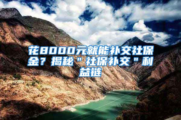 花8000元就能补交社保金？揭秘＂社保补交＂利益链