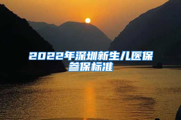 2022年深圳新生儿医保参保标准