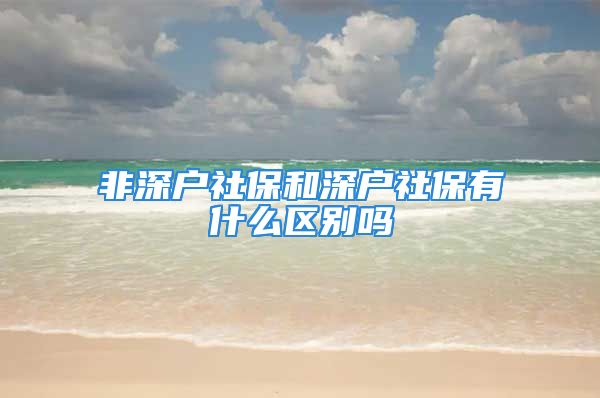 非深户社保和深户社保有什么区别吗