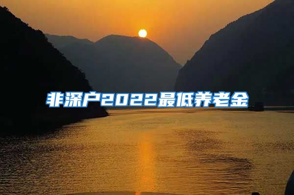 非深户2022最低养老金