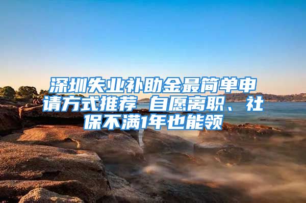 深圳失业补助金最简单申请方式推荐 自愿离职、社保不满1年也能领