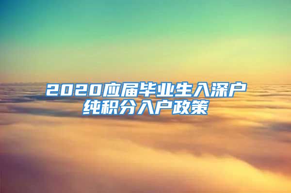 2020应届毕业生入深户纯积分入户政策