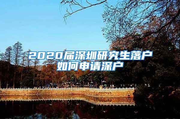 2020届深圳研究生落户如何申请深户