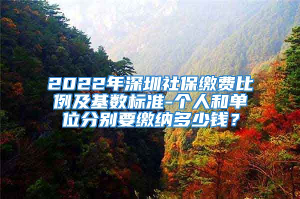 2022年深圳社保缴费比例及基数标准-个人和单位分别要缴纳多少钱？