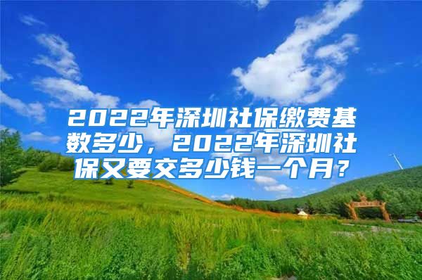 2022年深圳社保缴费基数多少，2022年深圳社保又要交多少钱一个月？