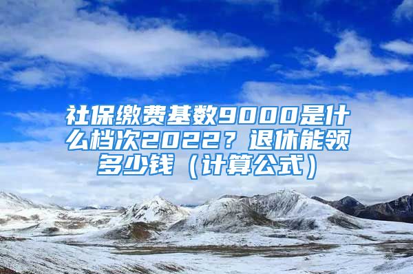 社保缴费基数9000是什么档次2022？退休能领多少钱（计算公式）