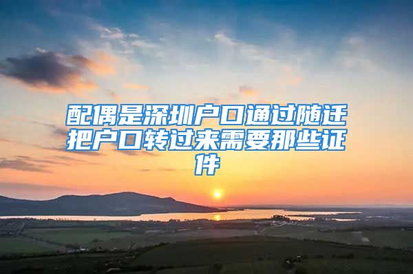 配偶是深圳户口通过随迁把户口转过来需要那些证件