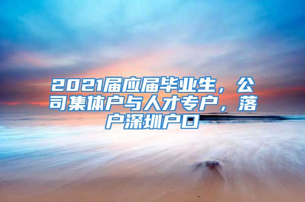 2021届应届毕业生，公司集体户与人才专户，落户深圳户口