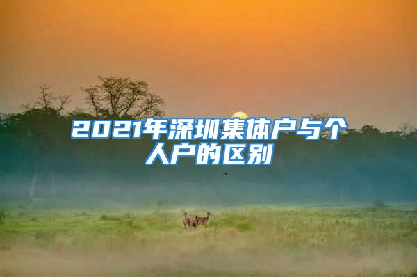 2021年深圳集体户与个人户的区别