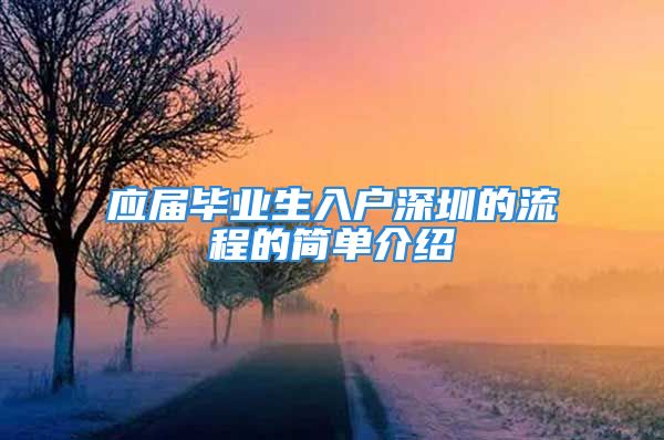 应届毕业生入户深圳的流程的简单介绍