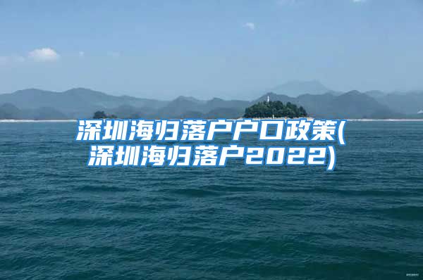 深圳海归落户户口政策(深圳海归落户2022)