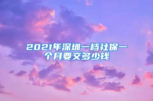 2021年深圳一档社保一个月要交多少钱