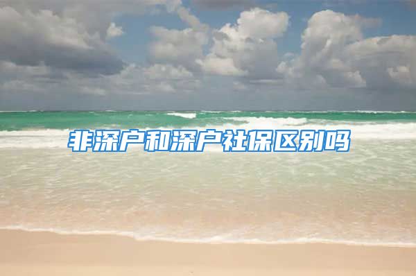 非深户和深户社保区别吗