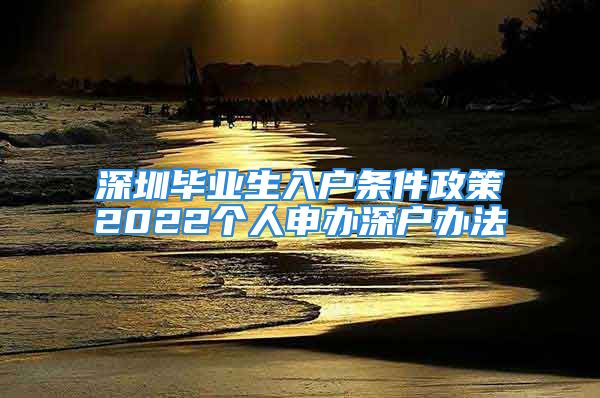 深圳毕业生入户条件政策2022个人申办深户办法