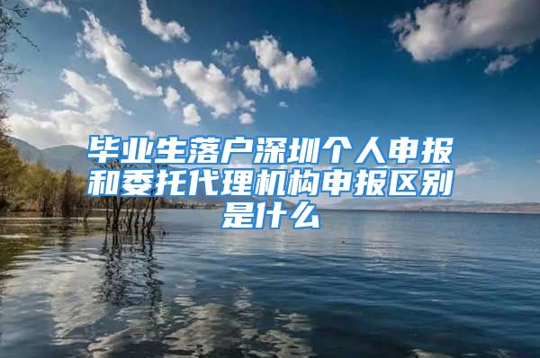 毕业生落户深圳个人申报和委托代理机构申报区别是什么