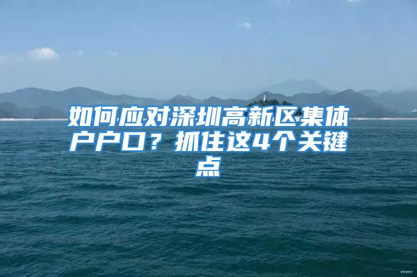 如何应对深圳高新区集体户户口？抓住这4个关键点