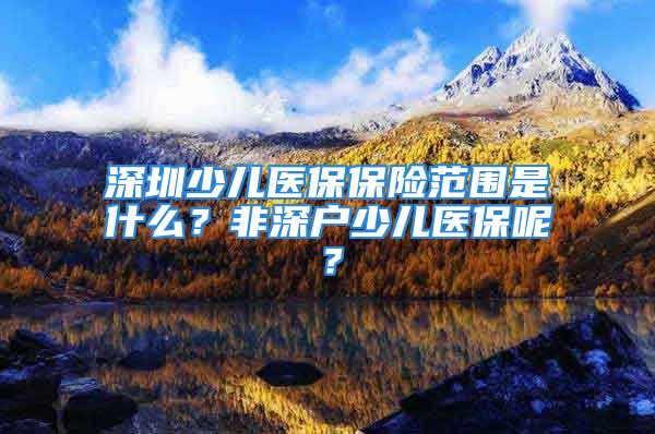 深圳少儿医保保险范围是什么？非深户少儿医保呢？