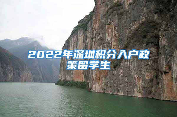 2022年深圳积分入户政策留学生